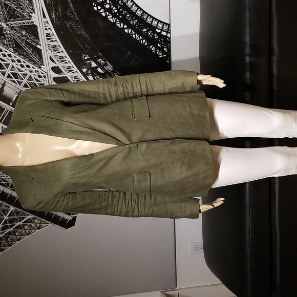 Banana Republic Jackets & Blazers - 100% Soft Linen Banana Republic Blazer Jacket / Sz 2 / Olive Green